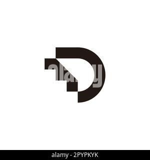 Letter M and D, square, outline geometric symbol simple logo vector Stock Vector