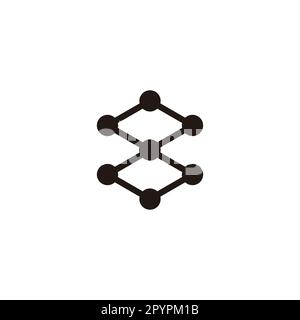 Number 8 hexagon, molecules geometric symbol simple logo vector Stock Vector