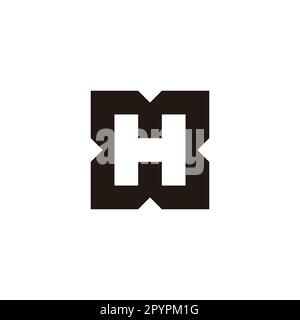 Letter H butterfly, square geometric symbol simple logo vector Stock Vector