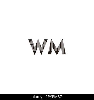 Letter WM outline geometric symbol simple logo vector Stock Vector