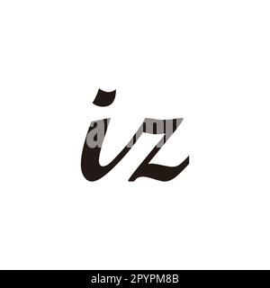 Letter iz connect geometric symbol simple logo vector Stock Vector