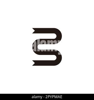 Number 3 ribbon, curve geometric symbol simple logo vector Stock Vector