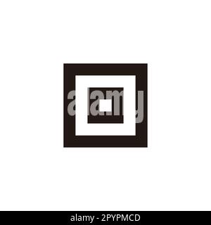 Letter o in O, square geometric symbol simple logo vector Stock Vector