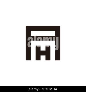 Letter A and H square geometric symbol simple logo vector Stock Vector