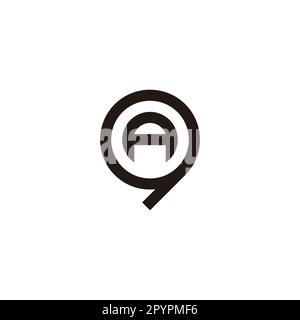 Letter A in 9, circle geometric symbol simple logo vector Stock Vector