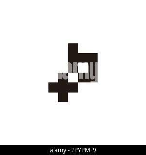 Letter b plus, square geometric symbol simple logo vector Stock Vector