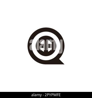 Letter Q window, circle geometric symbol simple logo vector Stock Vector