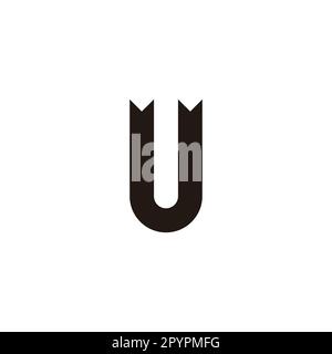 Letter U ribbon, curve geometric symbol simple logo vector Stock Vector