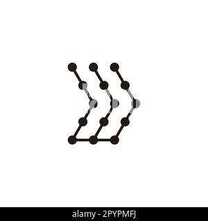 Letter w direction, molecules geometric symbol simple logo vector Stock Vector