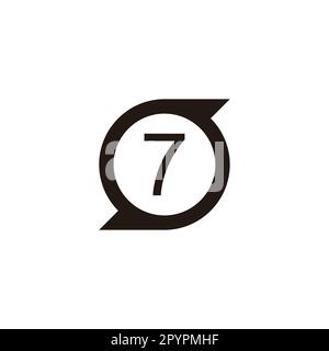 Number 7 letter S, circle geometric symbol simple logo vector Stock Vector