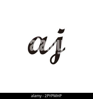 Letter aj connect geometric symbol simple logo vector Stock Vector