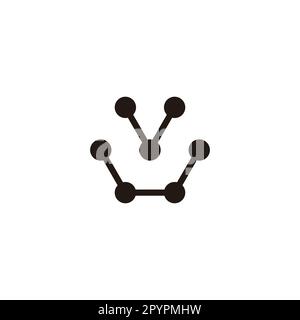 Letter u and V hexagon, molecules geometric symbol simple logo vector Stock Vector