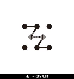 Letter Z stair, molecules geometric symbol simple logo vector Stock Vector