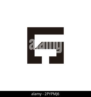 Letter GT TG G T square geometric symbol simple logo vector Stock Vector