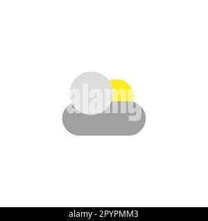 Clouds, sun geometric symbol simple logo vector Stock Vector
