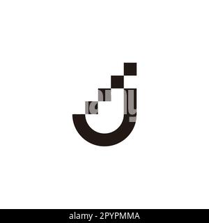 Letter j stairs, squares geometric symbol simple logo vector Stock ...