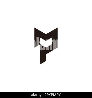 Letter Mp outline geometric symbol simple logo vector Stock Vector