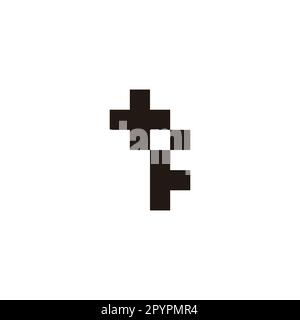 Letter F plus, squares geometric symbol simple logo vector Stock Vector