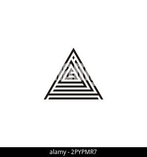 Letter A, j, g and number 6 triangle line geometric symbol simple logo vector Stock Vector