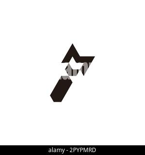 Letter M missile geometric symbol simple logo vector Stock Vector