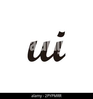 Letter ui connect geometric symbol simple logo vector Stock Vector