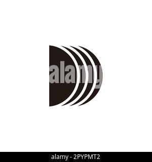 Letter D waves geometric symbol simple logo vector Stock Vector