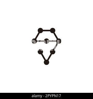 Letter g diamond, molecules geometric symbol simple logo vector Stock Vector