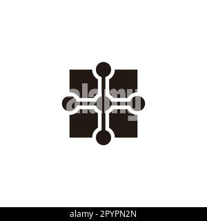 Plus, molecule, window geometric symbol simple logo vector Stock Vector