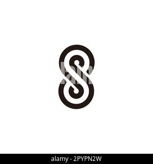 Letter s or number 8, double line geometric symbol simple logo vector Stock Vector