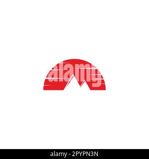 Sunset, mountains geometric symbol simple logo vector Stock Vector