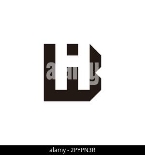 Letter HB BH H B square geometric symbol simple logo vector Stock Vector