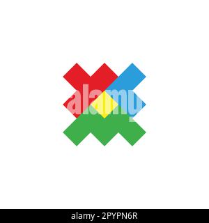 Letter y, M and c square, colorful geometric symbol simple logo vector Stock Vector
