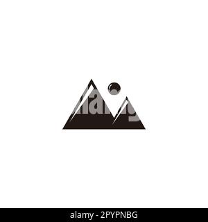 Mountains, sun, nature geometric symbol simple logo vector Stock Vector