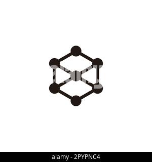 Hexagon, molecules, structure geometric symbol simple logo vector Stock Vector