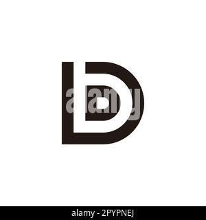 Letter bD Db b D outline, curve geometric symbol simple logo vector Stock Vector