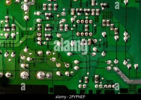 Printed circuit board from a television Stock Photo
