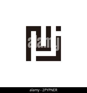 Letter Nj square, unique geometric symbol simple logo vector Stock Vector