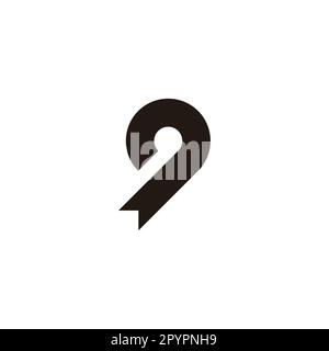 Number 9 ribbon, circle outline geometric symbol simple logo vector Stock Vector