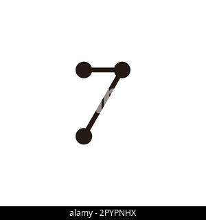 Number 7, molecule geometric symbol simple logo vector Stock Vector