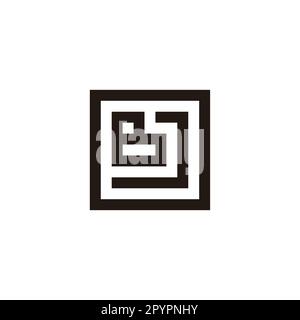 Letter O, J, and B square geometric symbol simple logo vector Stock Vector