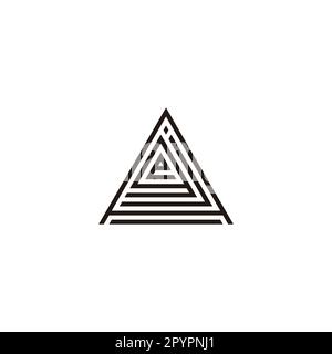 Letter A, j, g and e triangle line geometric symbol simple logo vector Stock Vector