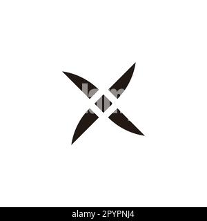 Letter X knife geometric symbol simple logo vector Stock Vector