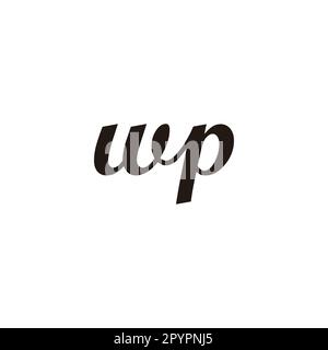 Letter wp connect geometric symbol simple logo vector Stock Vector
