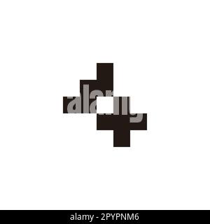 Letter W plus, square outline geometric symbol simple logo vector Stock Vector