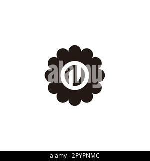 Letter N in flower, circle geometric symbol simple logo vector Stock Vector