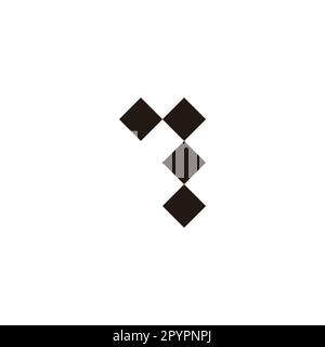 Number 1 four squares geometric symbol simple logo vector Stock Vector
