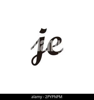Letter je connect geometric symbol simple logo vector Stock Vector