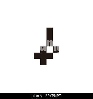Letter L plus, square dot geometric symbol simple logo vector Stock Vector