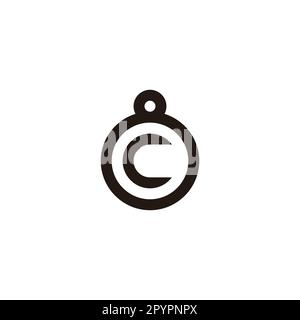 Letter C in 8, circle geometric symbol simple logo vector Stock Vector