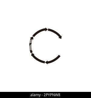 Letter C arrows, round geometric symbol simple logo vector Stock Vector